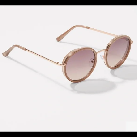 LOFT NWT‎ Bevel Round Sunglasses - Bright Goldfinch The Row // X Linda Farrow Brown & Gold Circular Sunglasses  main image 3